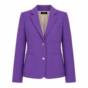 Theory Shrunken Patch Pocket Blazer Bright Peony Purple Women’s Size 2 NWT